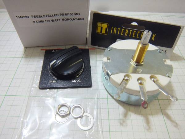 ☆スピーカーアッテネーター PS8-100W-MONO (1個)8Ω-100Wモノラル 自作スピーカー PS8-100-MONO 在庫僅少拍卖