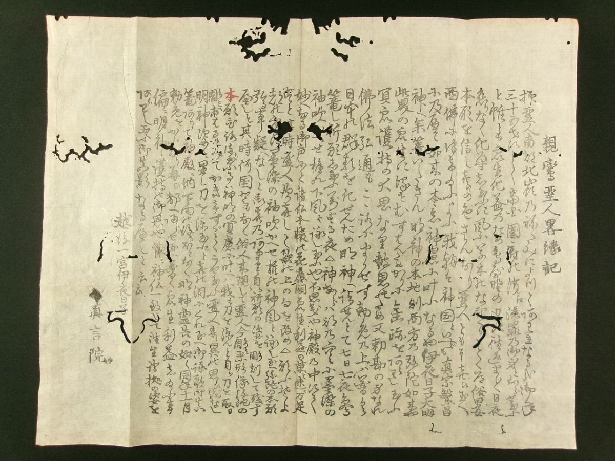 s347◆親鸞聖人略縁起◆木版摺物◆越後一宮伊衣日子 真言院◆新潟県 仏教 浄土真宗 江戸 明治@刷物/古文書/古書拍卖