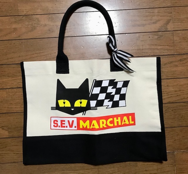 誰も持ってない?さり気なく目立つ!黒猫 マーシャル MARCHALロゴ トートバッグ 送料無料! ワイスピ 大黒埠頭 スポコン 旧車拍卖