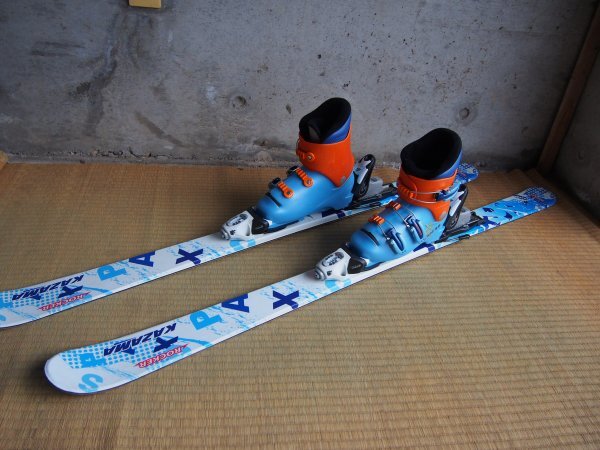 KAZAMA 子供スキーセット ロッカースキー126cm LANG ブーツ20.5cm #41拍卖