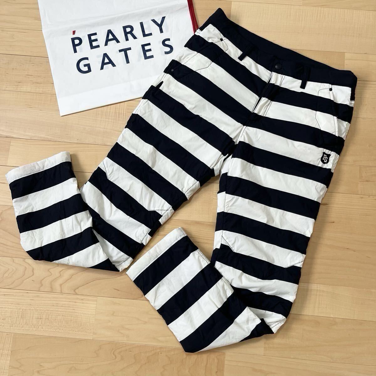 ★パーリーゲイツ ボーダー柄 中綿入りパンツ メンズ ★送料無料 正規品拍卖