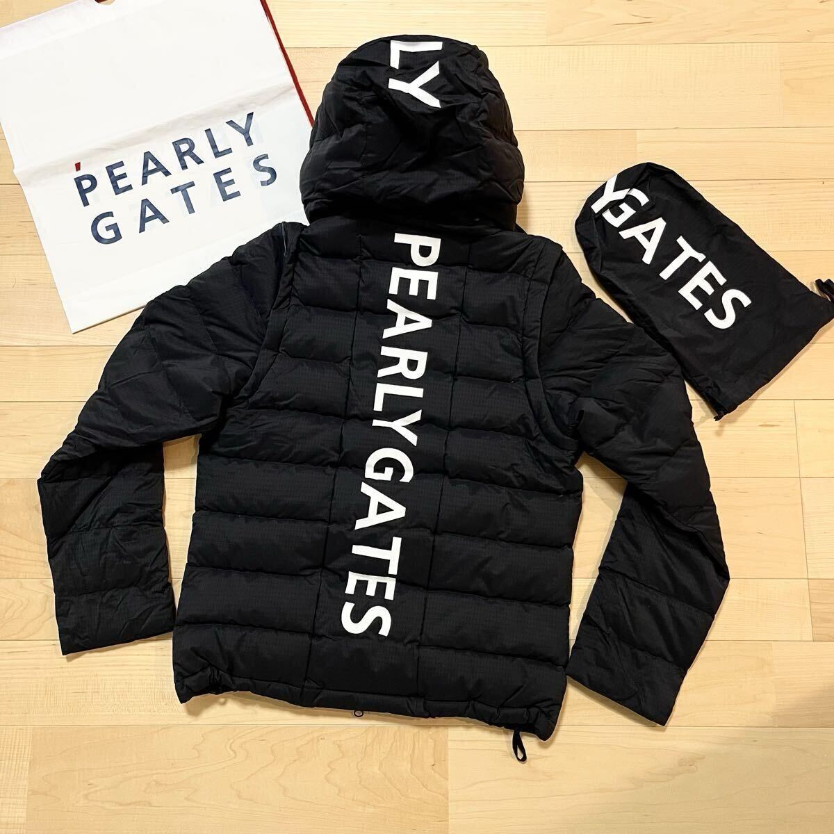 ★極美品 パーリーゲイツ ダウンジャケット ベスト フーディブルゾン 収納袋付き メンズ ★送料無料 正規品 PEARY GATES拍卖