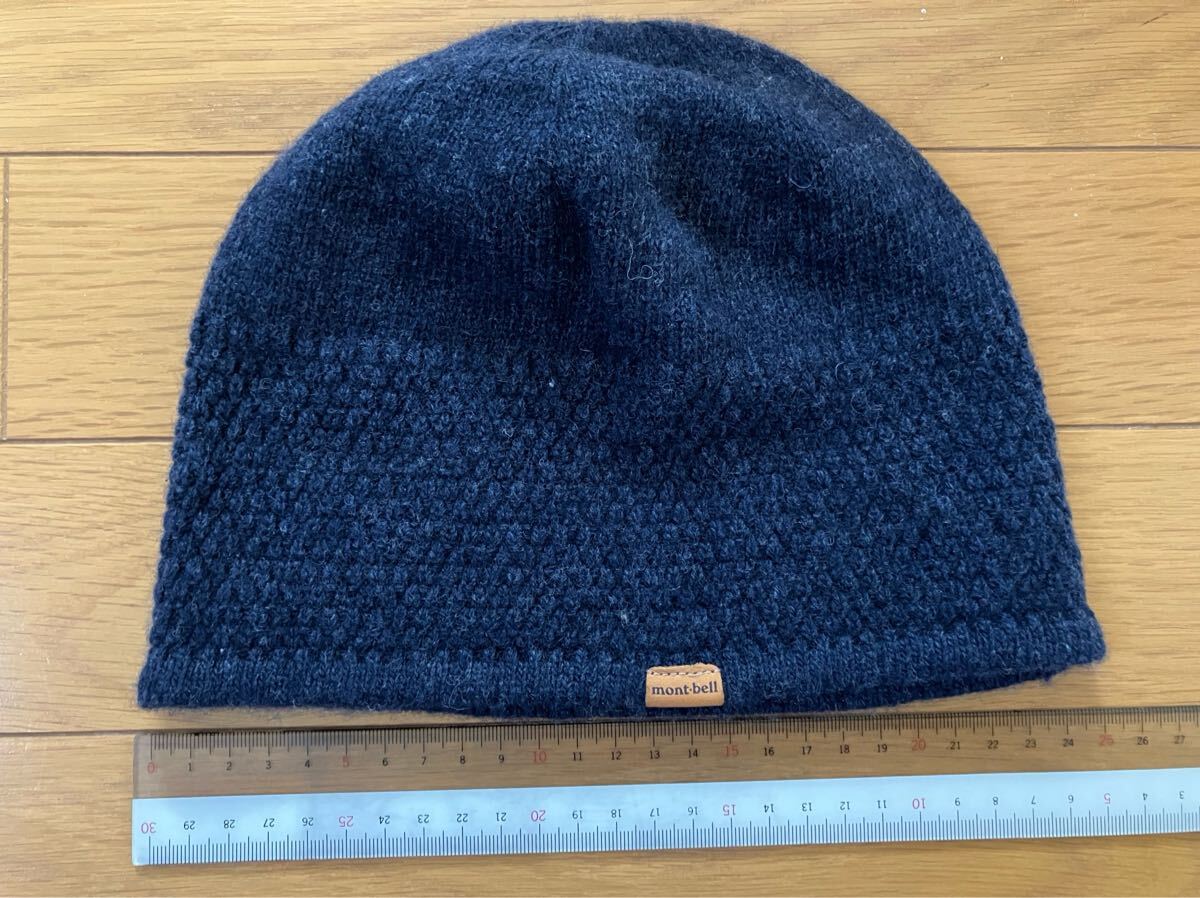 モンベル montbell ウール ニット帽 ニットキャップ ビーニー ネイビー 紺色 USED拍卖