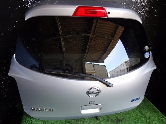 akurudepa H23年 マーチ DBA-K13 リア ゲート バック ドア K010M-1HHME シルバー K23拍卖