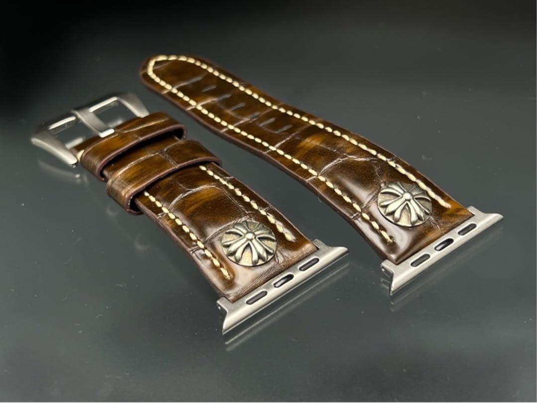 Apple Watch用 ブラウンレザーバンド 49mm 46mm 45mm 44mm 41mm 40mm 38mm ウルトラ拍卖