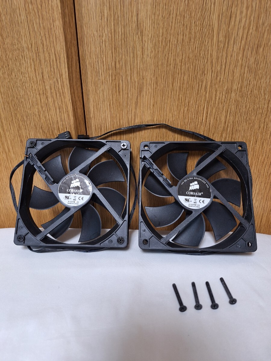 CORSAIR コルセア PCケースファン 120mm A1225M12S 12V DC 0.38A Black 2個セット拍卖