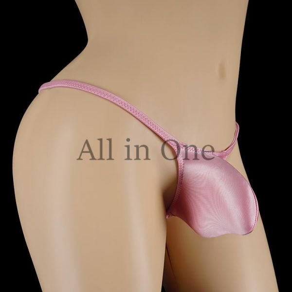 183-40-26 高品質 高光沢 シルキー もっこり Tバック パンツ【ピンク,L】メンズ 下着 光沢 Gストリング ブリーフ インナー セクシー.1拍卖