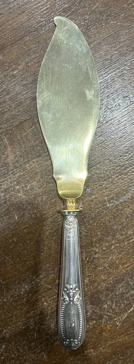 純銀950(ミネルバの刻印)105g フランス製ケーキサーバー 極美品 アンティーク 取っ手部分が銀です拍卖