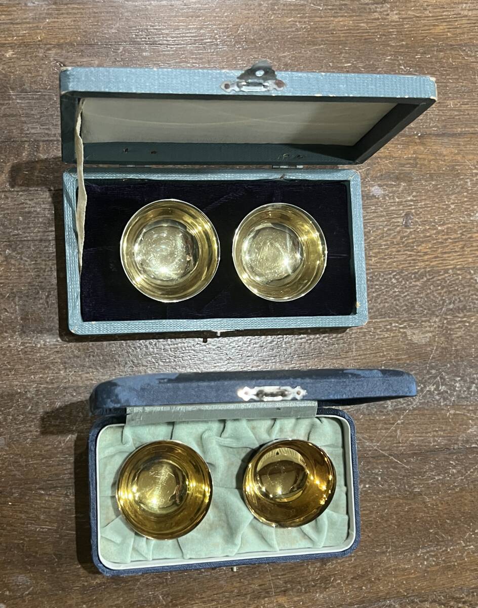 純銀猪口 4個 89g 未使用 共箱 箱傷み拍卖