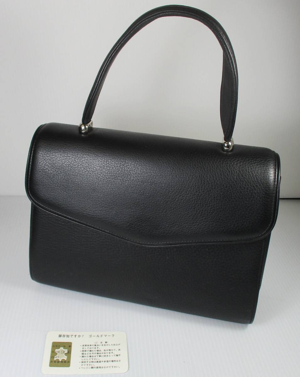 BA-129 MODE KAORU モードカオル ハンドバッグ 牛革 黒 ブラック フォーマル使用可能拍卖