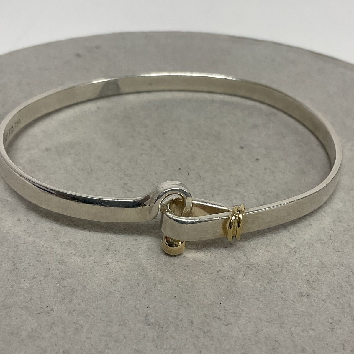 営NG004-60◆ TIFFANY Co. ティファニー フック&アイ バングル ブレスレット 総重量12.40g 腕周り内径17.5g拍卖