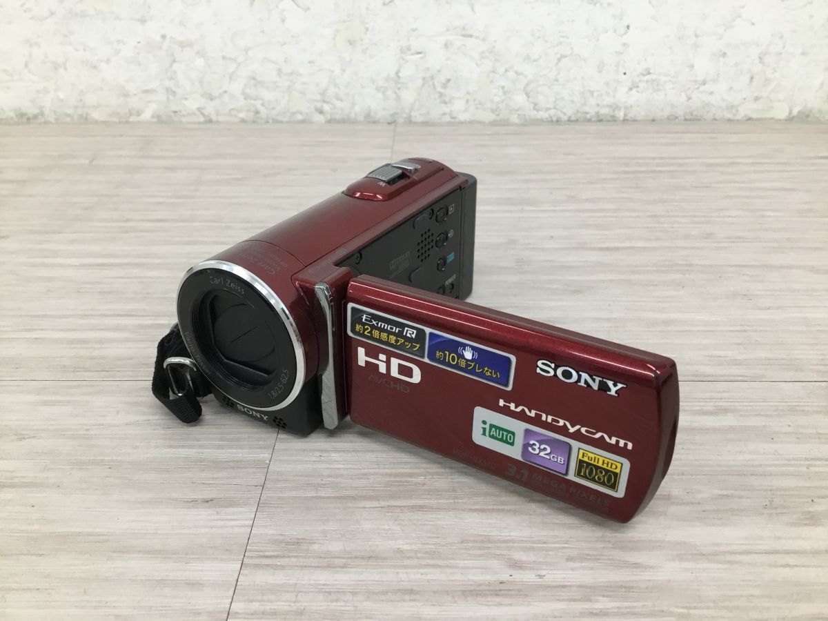 ●営YS436-60 【稼働品】 SONY ソニー Handycam ハンディカム HDR-CX170 デジタルビデオカメラ レッド 充電器付き拍卖