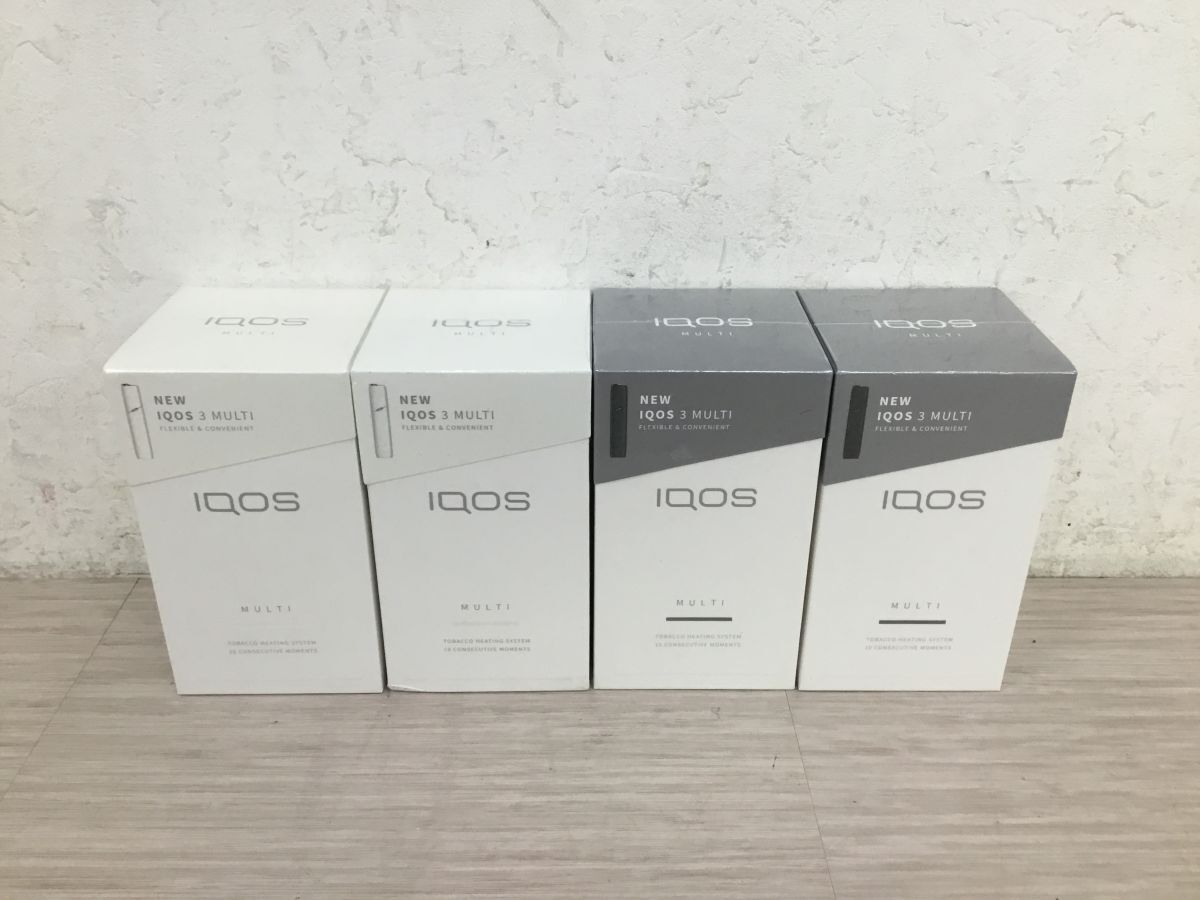 ●営KW236-80 【未開封品】 NEW IQOS 3 MULTI アイコス FLEXIBLE&CONVENIENT 電子タバコ 4個セット ホワイト / グレー拍卖