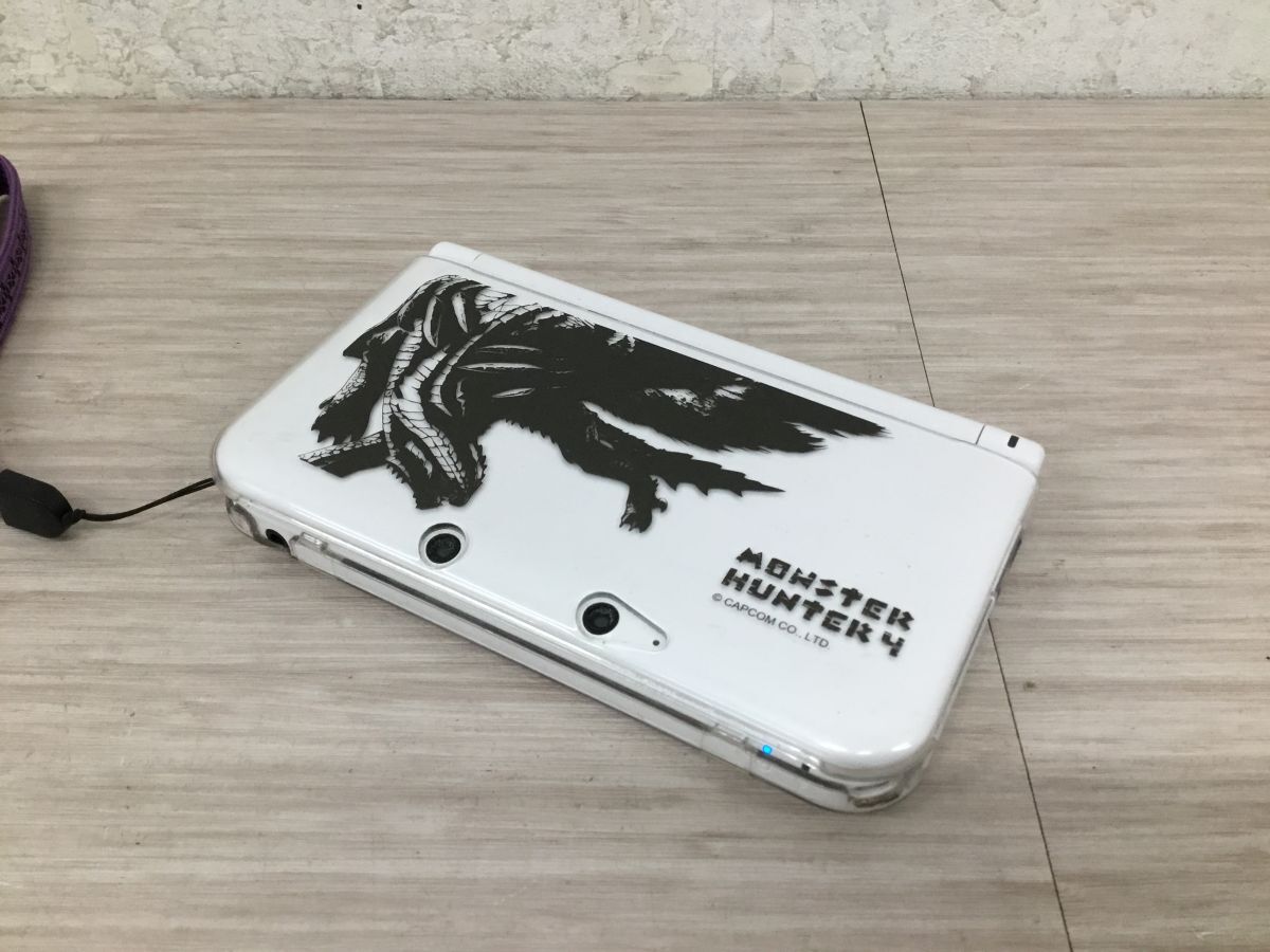 ●営FU178-60 【初期化済み】 任天堂 Nintendo 3DS LL 本体 SPR-001 ホワイト ニンテンドー モンスターハンターカバー付き拍卖