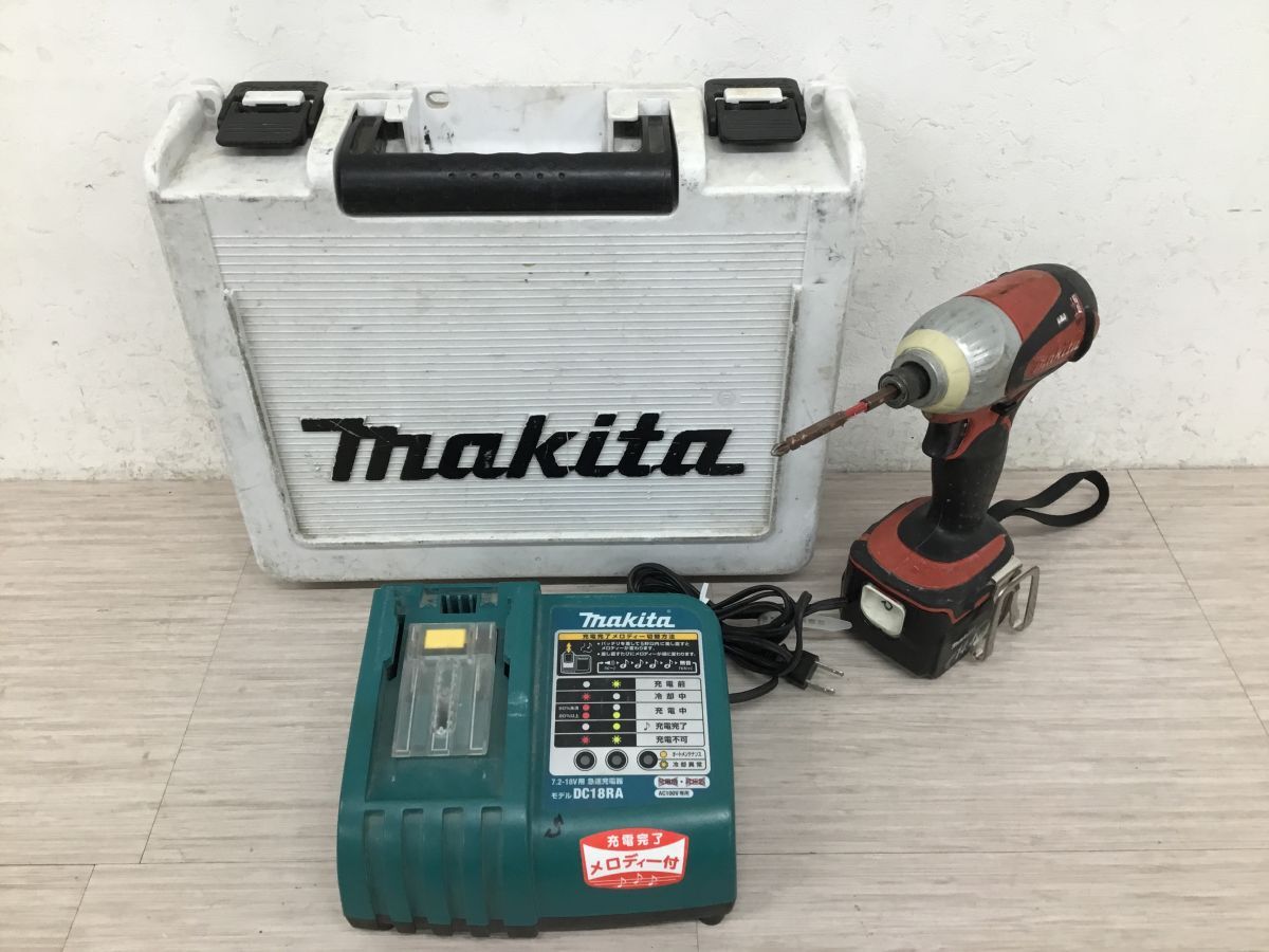 ●代GVK125-100 【稼働品】 makita マキタ 14.4V 充電式インパクトドライバ TD131D 電動工具 充電器付き拍卖