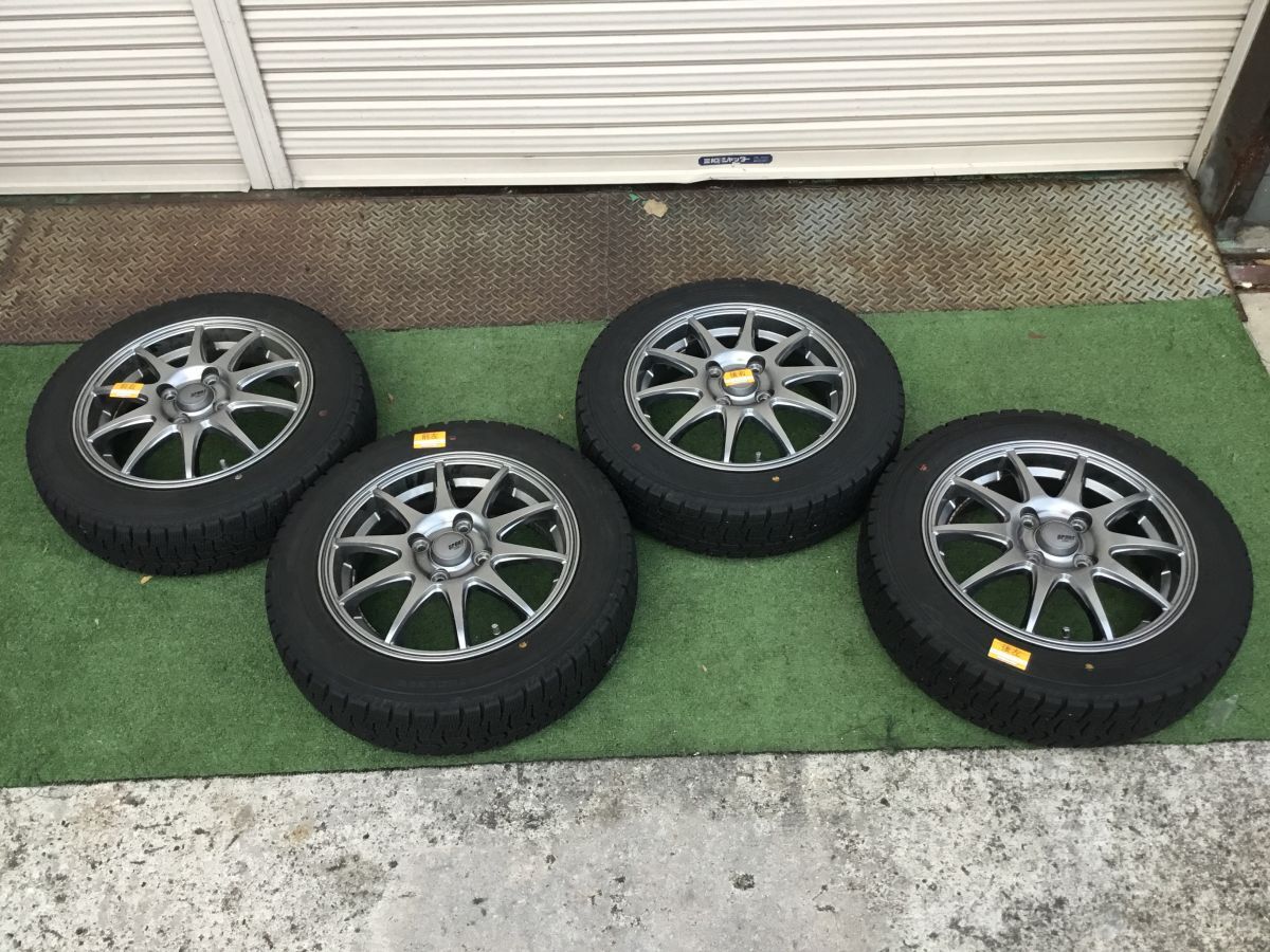 ●営YS441【直接引取限定】ダンロップ WINTER MAXX 175/65R14 スタッドレス 4本セット SPORT アルミホイール付 4穴 PCD100 /u拍卖