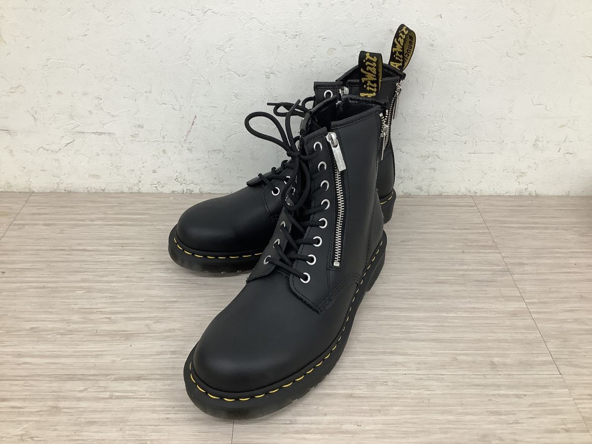 ●営NS164-100 【未使用保管品】 Dr.Martens ドクターマーチン ブーツ 1460 ZIP 8ホールブーツ サイドジップ ブラック UK8 27cm メンズ /h拍卖