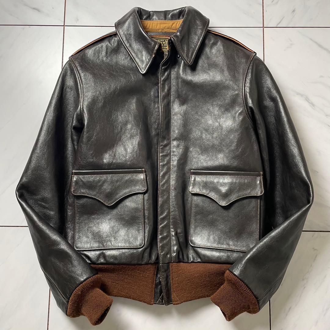 THE REAL McCOY'S MJ18101 マッコイネーム A-2 レザー フライトジャケット ホースハイド 馬革 茶芯 リアルマッコイズ メンズ 36拍卖