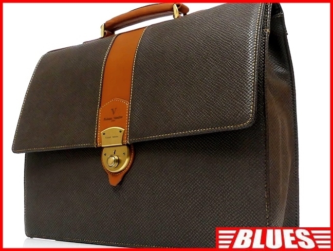 即決★Rudolph Valentino★ビジネスバッグ ルドルフバレンチノ メンズ 茶 かばん 通勤 ショルダー 出張 カバン 鍵付き 鞄 エース ACE拍卖