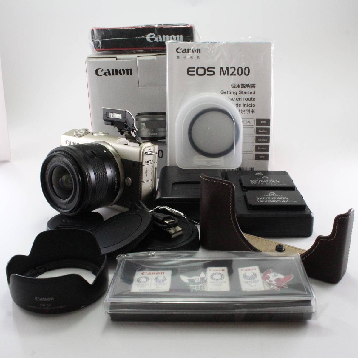 【中古】キヤノン ミラーレスカメラ EOS M200 リミテッドゴールドキット EOSM200LIMITEDGOLDKIT拍卖