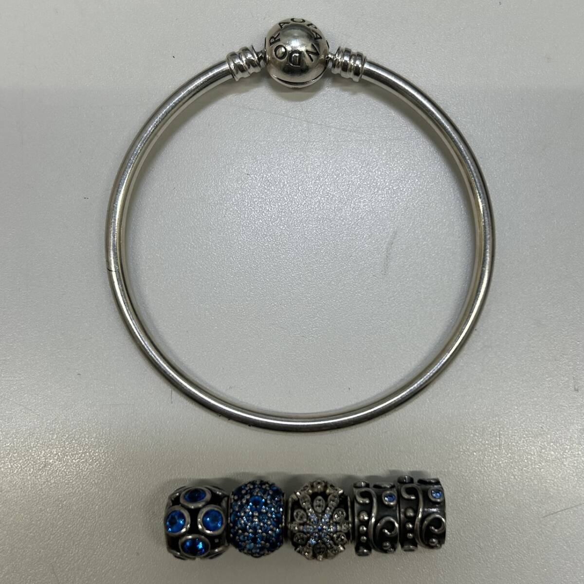 ★☆パンドラ PANDORA Logo Clasp Bangle バングル 付け替えチャーム シルバー925 #PD①☆★拍卖