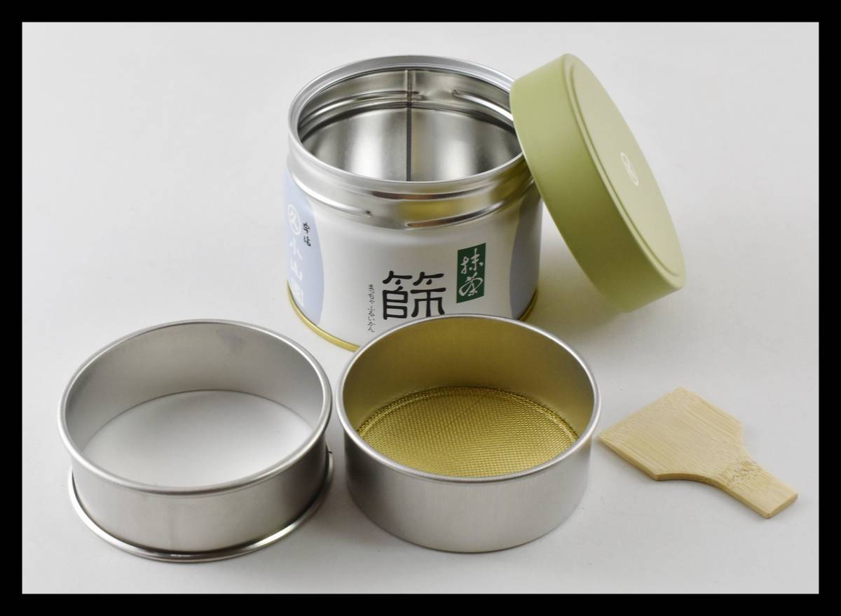 ▲楠廸庵▲抹茶缶型篩缶セット(京都宇治丸久小山園製) 茶こし缶 茶道具拍卖