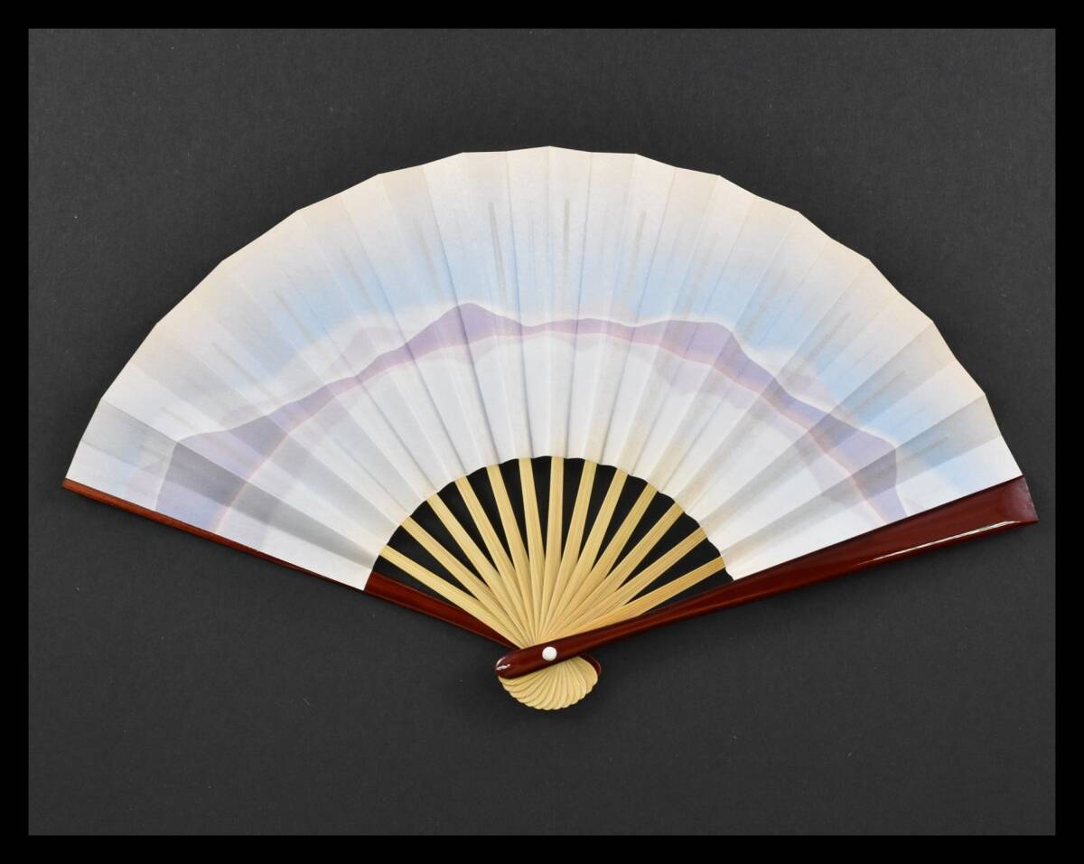 ▲楠廸庵▲勅題扇子(夜明け) 5寸溜塗 茶道具拍卖