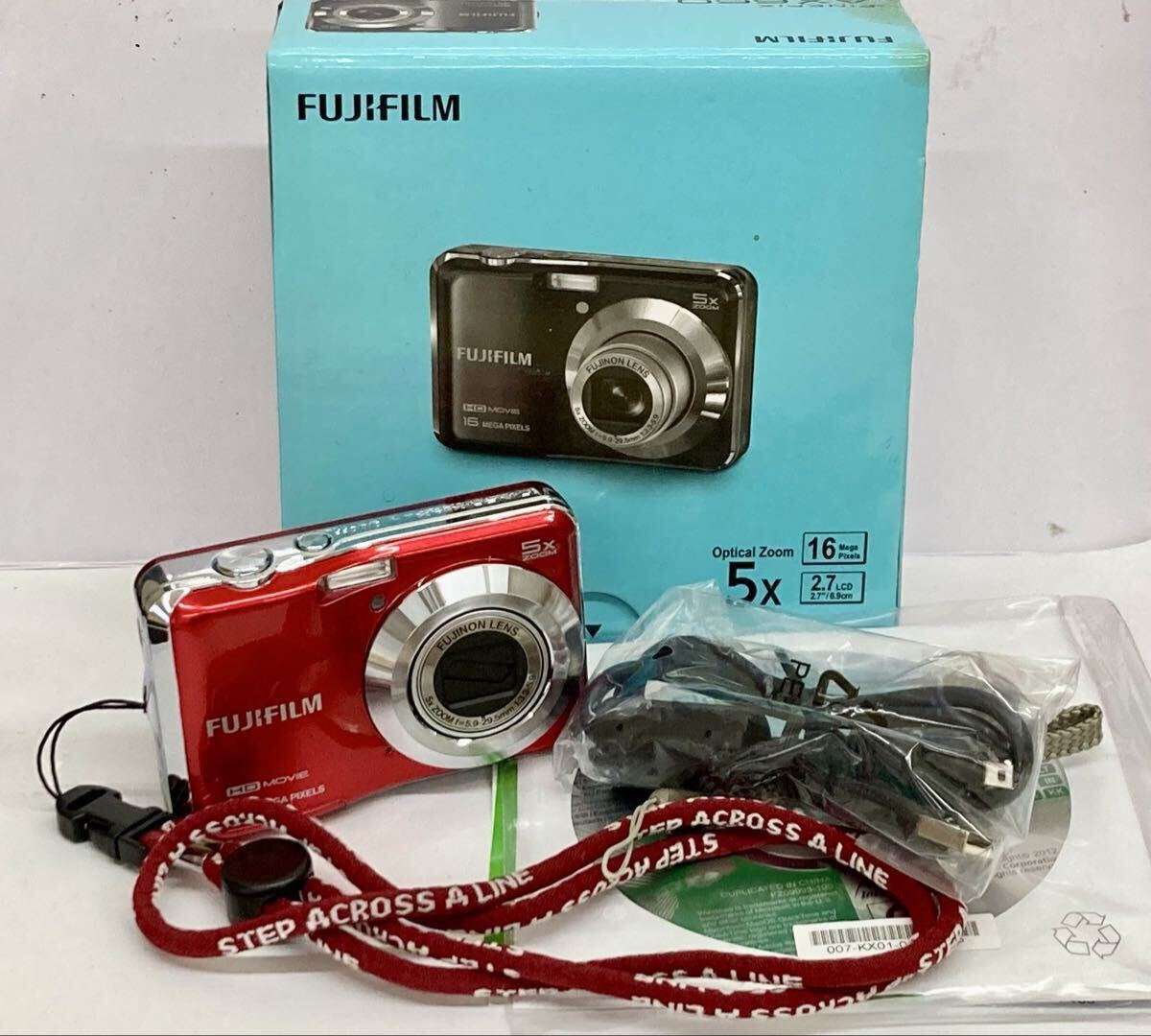 S 通電確認済み FUJIFILM FINEPIX AX660 富士フィルム ファインピクス デジタルカメラ レッド 赤 付属品 中古 動作未確認 ジャンク拍卖