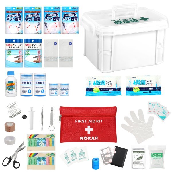 救急セット 6人用 救急箱 ファーストエイド 登山 応急処置 ポイズンリムーバー 新築祝い 27アイテム41点セットNORAH拍卖
