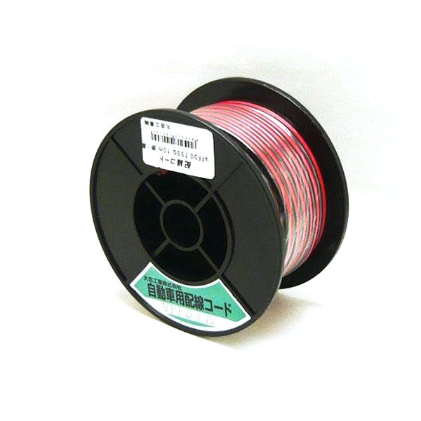 大自工業/Meltec:自動車用ダブル配線コード 赤/黒 10m巻 VFFD0.75sq拍卖