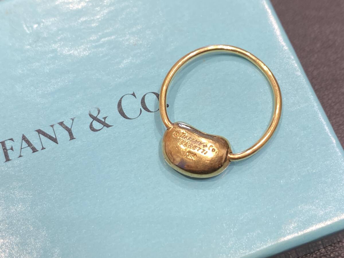 ティファニー TIFFANY&Co. 750 YG イエローゴールド ビーンズ リング K18金 2.4g サイズ9号 中古 ジュエリー レディース★J0054拍卖