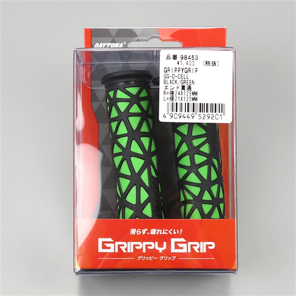 □デイトナ グリッピーグリップ GG-D-CELL ブラック×グリーン φ22.2mm/125mm エンド貫通 展示品 (98453)拍卖