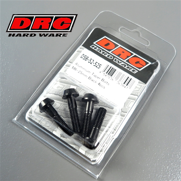 ◇DRC アルミ テーパーボルト ブラック M6×25mm 4本入り 展示品 (D58-52-525)拍卖