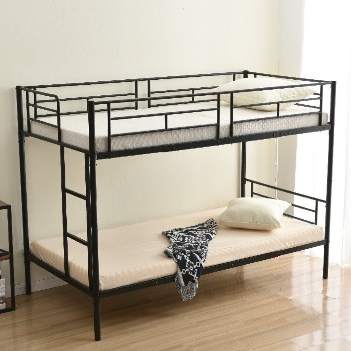 【新作】二段ベッド 2段ベッド スチール 耐震 ベッド シングル パイプベッド 2段ベット パイプ 金属製 頑丈 垂直はしご ロータイプ拍卖