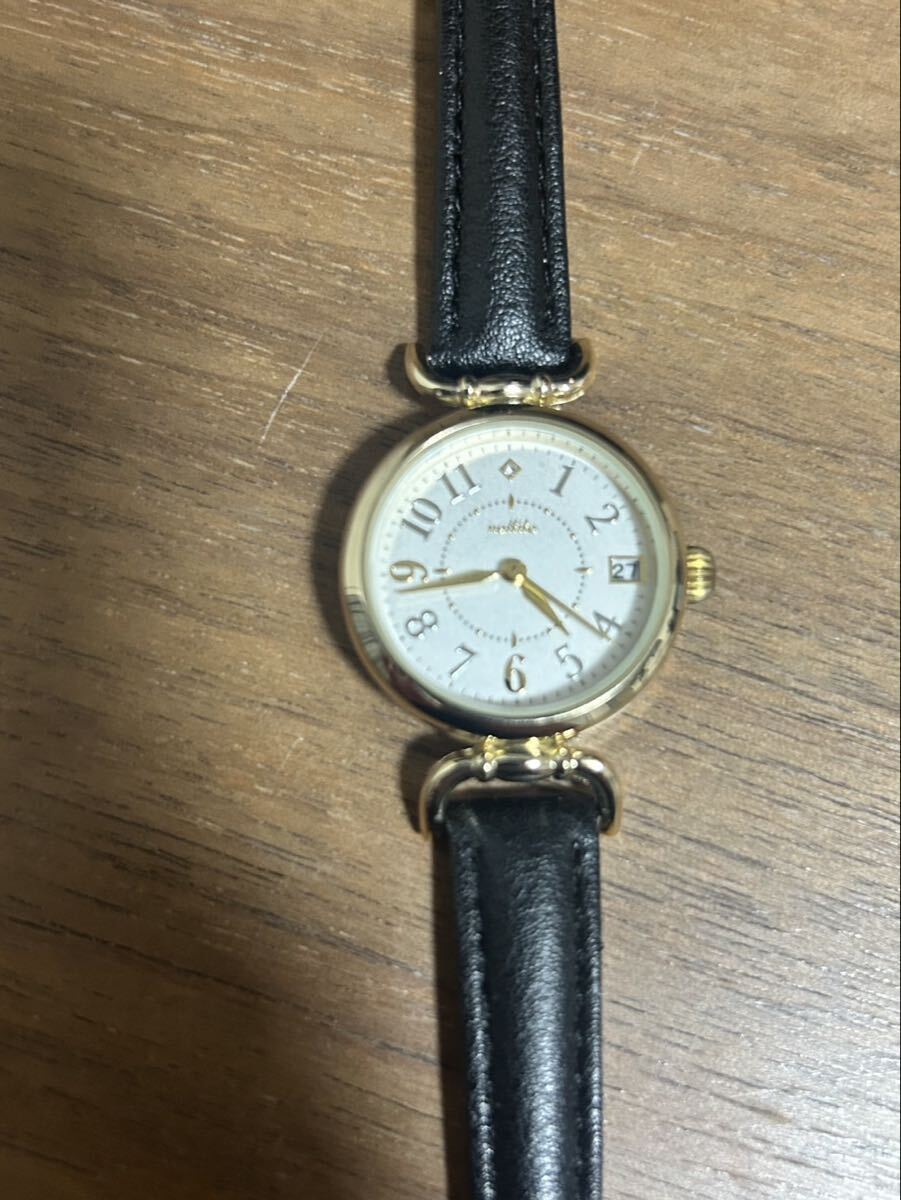o Nattito ナティト 腕時計 YM001 レディース ゴールド×ブラック クォーツ アンティーク風 現状品拍卖