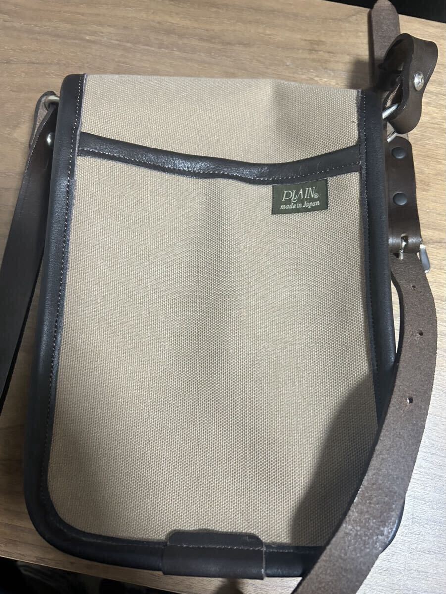 o PLAIN プレイン ショルダーバッグ キャンバス×レザー 拍卖