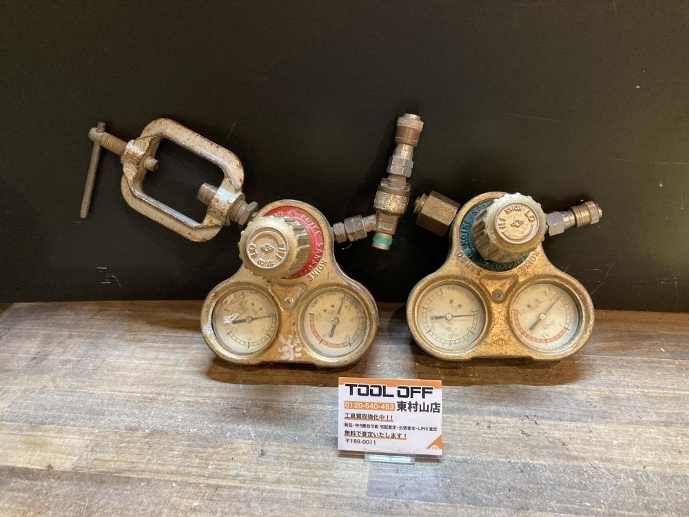 004★ジャンク品★小池酸素 ガス調整器 レギュレーター 酸素・アセチレン 2点セット ※動作未確認 ※動作未確認のためジャンク拍卖