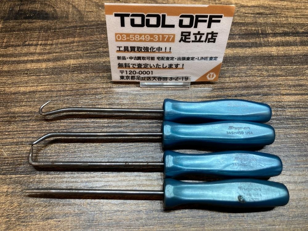 023◆おすすめ品◆スナップオン ピックツール4本セット 3ASHB/3ASH45B/3ASH90B 不明 サビあり拍卖