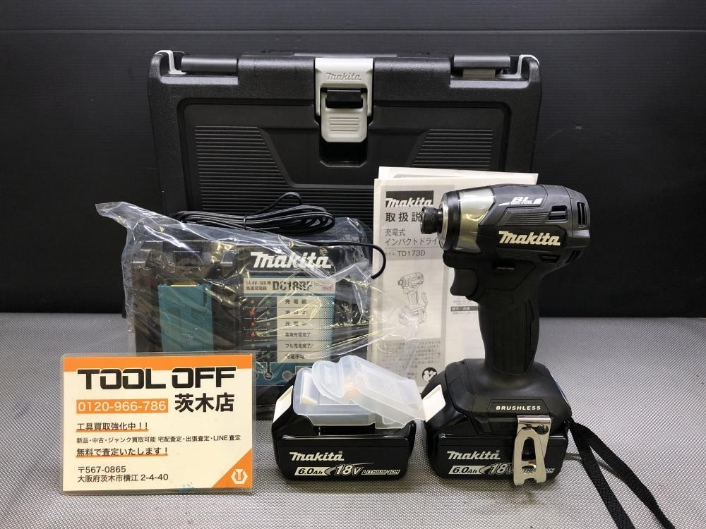 015●未使用品・即決価格●makita マキタ 18V充電式インパクトドライバ TD173DRGXB バッテリーグリス溶けあり(充電回数0回)拍卖