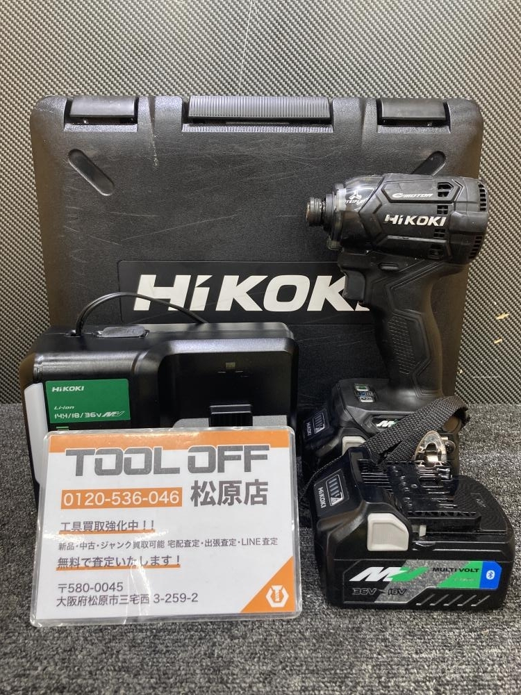 013♪おすすめ品♪HiKOKI ハイコーキ コードレスインパクトドライバ マルチボルトバッテリー×2 充電器 WH36DC Bluetooth拍卖