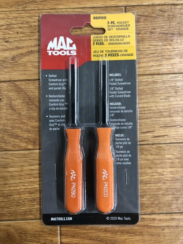 003☆未開封品☆MACTOOLS ミニマイナスドライバー/ミニプライバー2pcsセット SDP2O拍卖