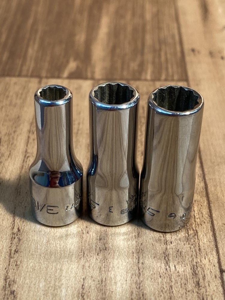 007◇おすすめ品◇Snap-On 12角1/4セミディープソケット 3個セット TMDS6/TMDS9/TMDS10拍卖