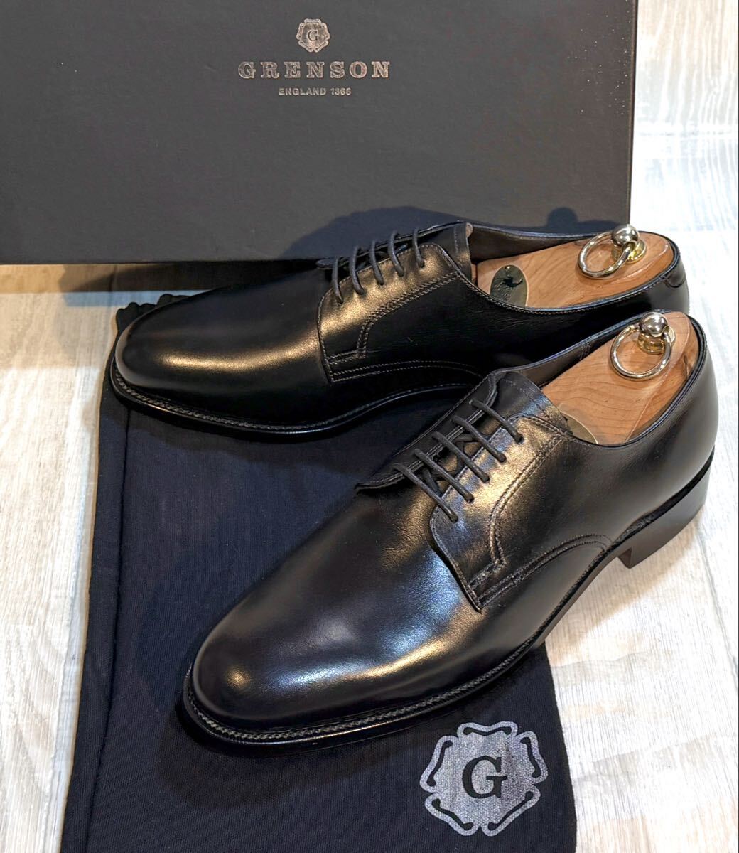 【未使用】GRENSON グレンソン◆26.5cm 8F◆ダービーシューズ プレーントゥ 革靴 本革 ビジネスシューズ ドレスシューズ イギリス製 メンズ拍卖