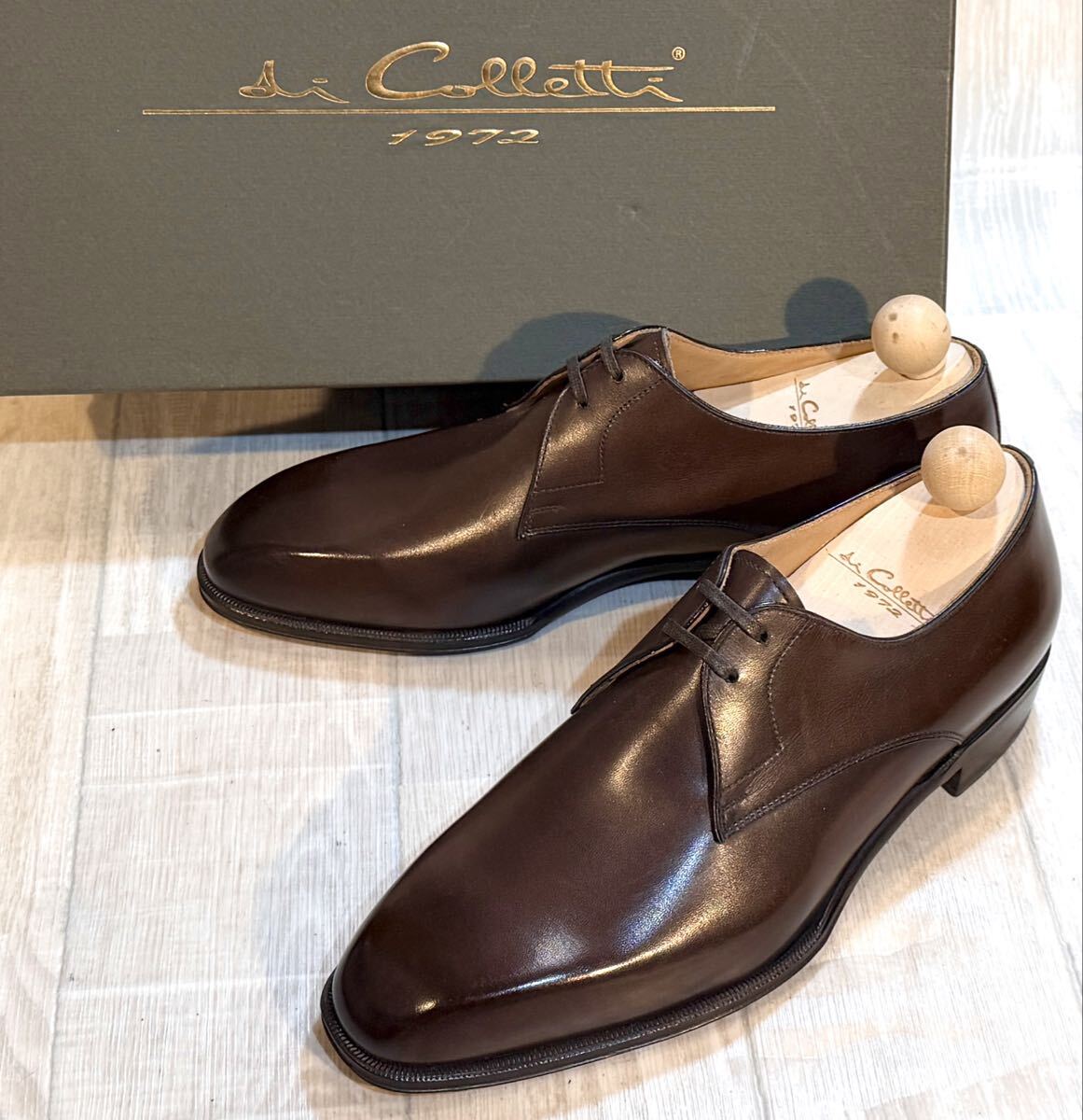 【未使用】Di Colletti ディ・コレッティ◆25cm 40◆プレーントゥ ダービーシューズ 革靴 ビジネスシューズ 本革 ドレスシューズ ITALY製拍卖