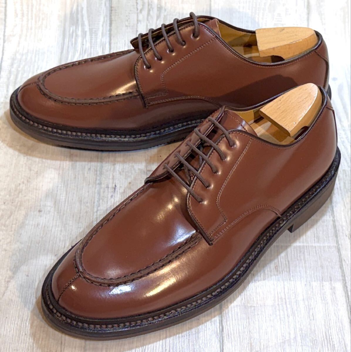 【未使用】REGAL リーガル◆24.5cm◆Uチップ ダービーシューズ レザーシューズ 革靴 本革 ビジネスシューズ 靴 ドレスシューズ メンズ 茶拍卖