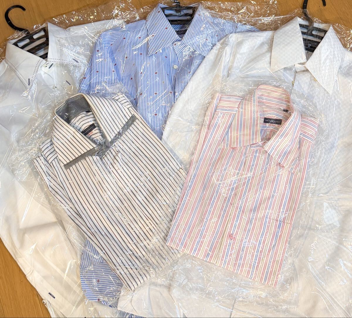 ドレスシャツ 5枚セット◆Lサイズ◆「TK TAKEO KIKUCHI」1枚「THE SUIT COMPANY」4枚 Yシャツ 長袖シャツ 綿シャツ ワイシャツ ビジネス拍卖