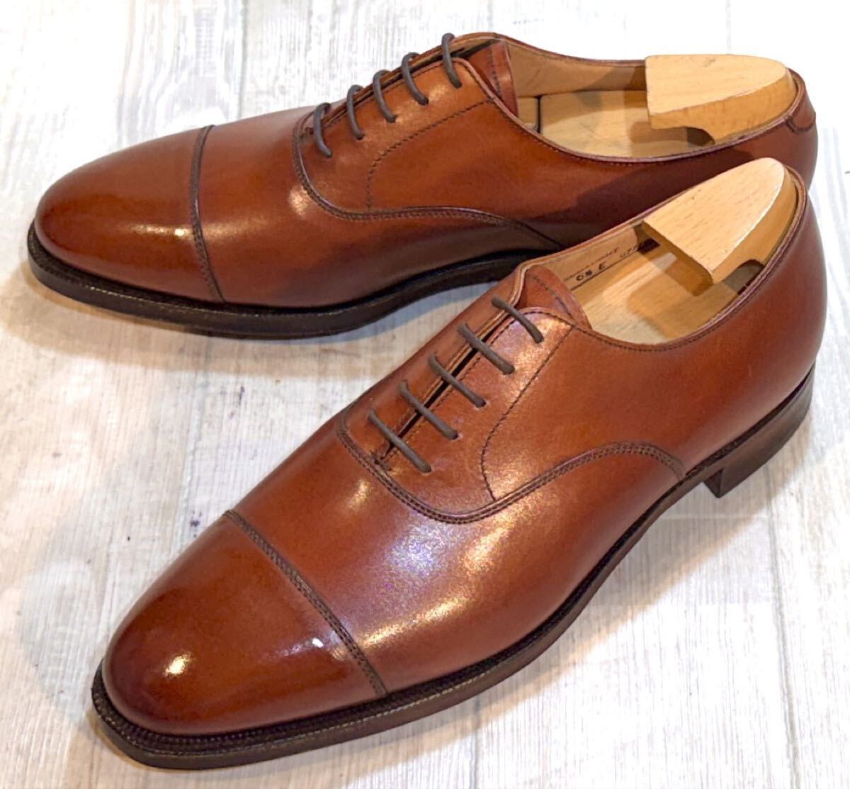 【未使用】CROCKET&JONES クロケット&ジョーンズ◆25cm 6.5E◆キャップトゥ 革靴 靴 ビジネスシューズ ドレスシューズ イギリス製 メンズ拍卖