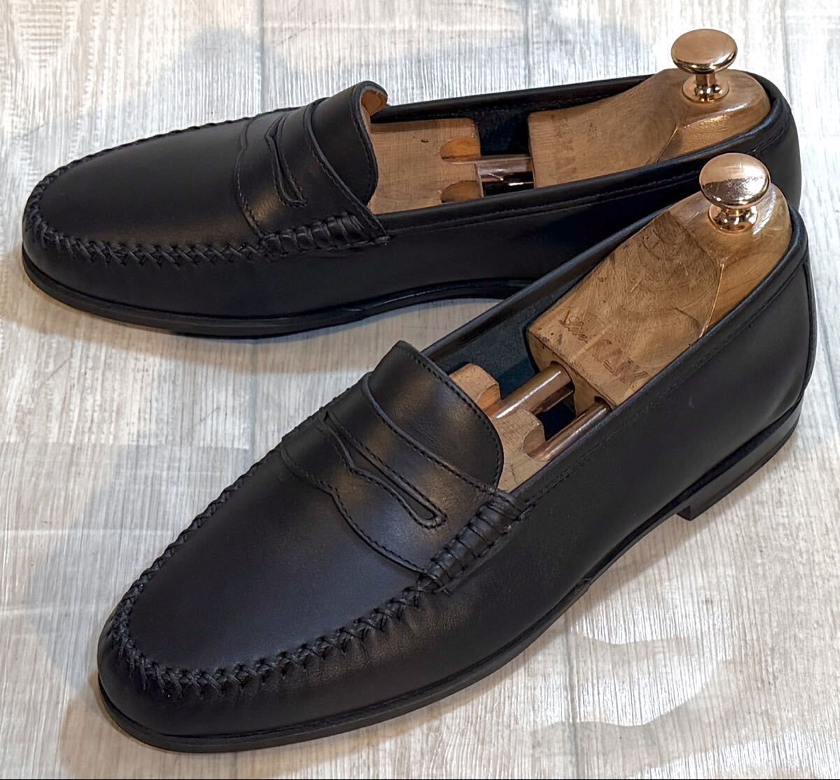 【未使用】Salvatore Ferragamo フェラガモ◆25cm 7 EE◆コインローファー モカシン 革靴 本革 スリッポン ドレス ビジネス ITALY製 レザー拍卖