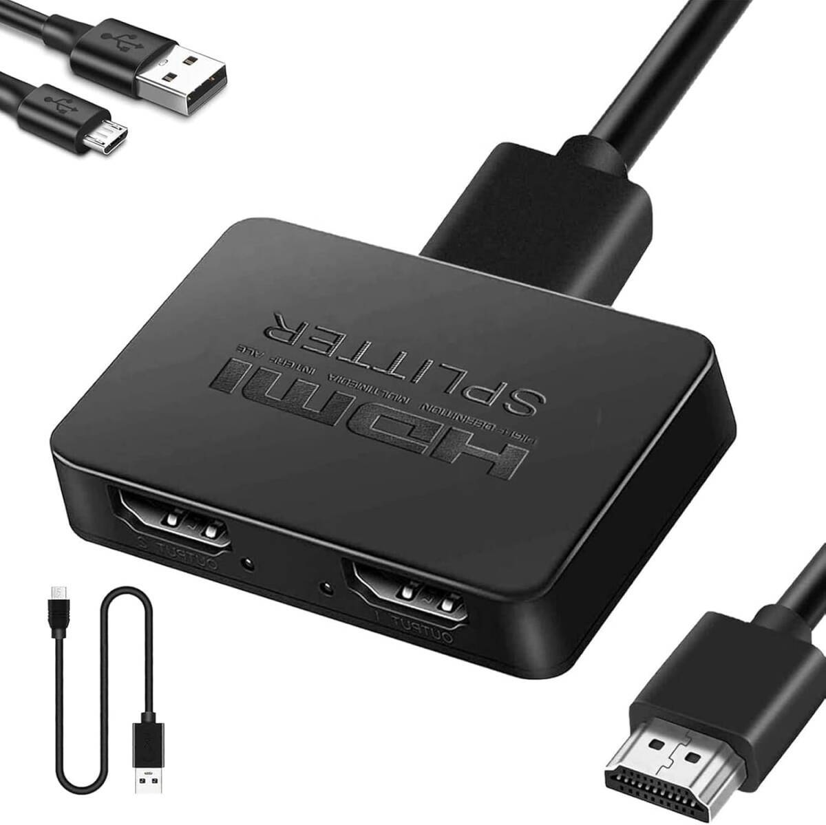 HDMI 分配器 1入力2出力【4K 60Hz安定版】HDMI スプリッター 2画面 同時出力 3D 1080P拍卖