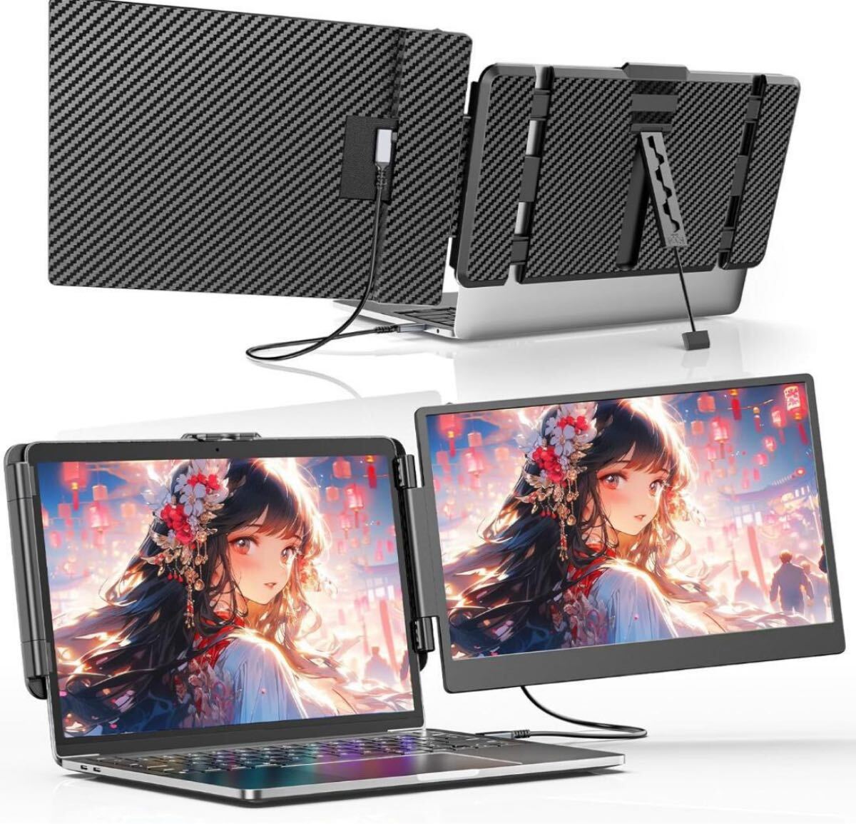 デュアルモニター 14インチ IPS モバイルモニターFHD 専用ケース付き拍卖